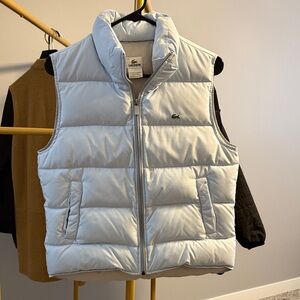 🩵Lacoste🩵 Women’s Ice Blue Puffer Vest sz. 40(med. 8/10)